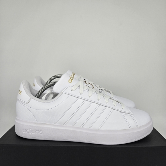 New adidas Grand Court 2.0 Cloud White Gold Metallic Women's Shoes Size 10 - Picture 3 of 8
